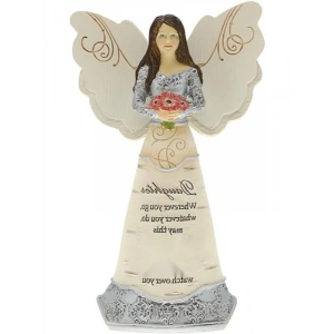 Dekoratif Melek Figürü - Çiçek Desenli Pena
