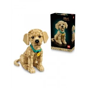 Dekoratif Yavru Golden Retriever Figürü, 2102 Parça Yapım Seti