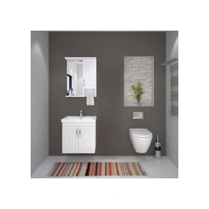 Denko Banyo Lotus 60 cm Beyaz Banyo Dolabı