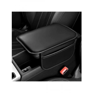 Deri Araç Konsol Kapağı, Depolama Cepli Yastık