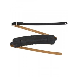 Deri Gitar Askısı, 6.35 cm Genişlik, Siyah ve Leopar Desenli Tasarım
