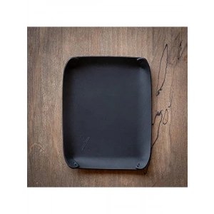 Deri Masaüstü Organizer Tepsi, Anahtar ve Para Düzenleyici, Siyah