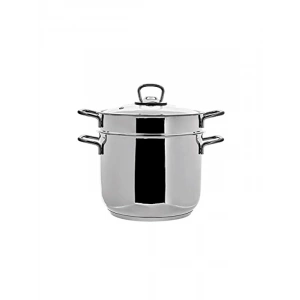 Derin Haşlama Süzgeçli Çelik Spagetti Tenceresi