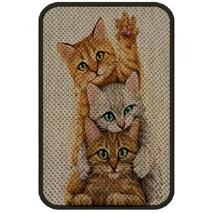 Desenli Kedi Tırmalama Paspası - 58x37 cm, Sarı Renk