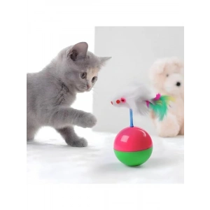 Devrilmeyen Eğitici Kedi Oyun Topu Tüylü Fareli