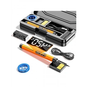 Dijital Ekranlı Ayarlanabilir Sıcaklık Havya Seti, 420°C ve Type-C Şarj