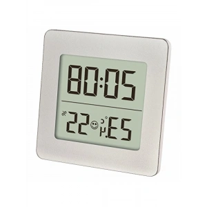 Dijital Saatli Nem Ölçer Termometre, Gri Renk