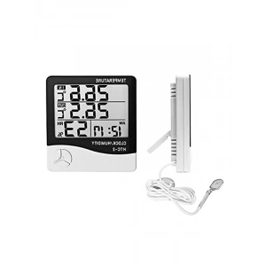 Dijital Termometre ve Nem Ölçer - Saatli, İç/Dış Mekan Kullanımı