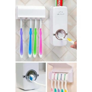 Diş Macunu Sıkacağı ve 5li Diş Fırçası Tutucu Seti