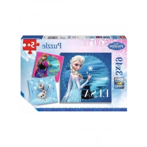Disney Frozen Temalı Puzzle - 3x49 Parça