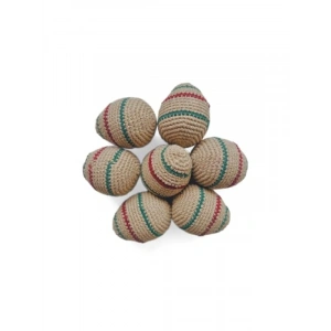 Doğa Dostu Çıngıraklı Örgü Yumurta Kedi Oyuncağı