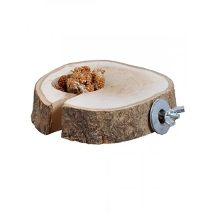 Doğal Ahşap Kuş Tüneği ve Yemlik, Çap 9-11 cm