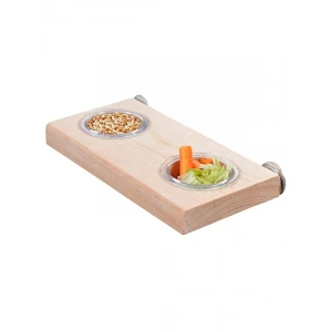 Doğal Ahşap Kuş Tünekli Yemlik