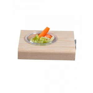 Doğal Ahşap Yemlikli Kuş Tüneği