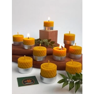 Doğal Balmumu ile Yapılmış 12 Adet Sarma Tealight Mum