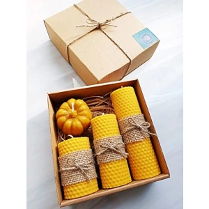 Doğal Balmumu Mum Seti - 4lü Hediye Kutusu