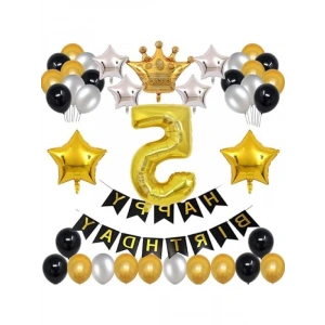 Doğum Günü Seti - Kral Taçlı Gold-Gümüş-Siyah Teması