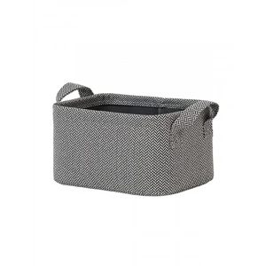 Dokulu Kumaş Sepet, Antrasit, 24 x 17 x 12 cm
