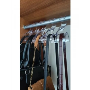 Dolap İçi Çanta Askısı, Şeffaf Çoklu Düzenleyici, 6 Adet