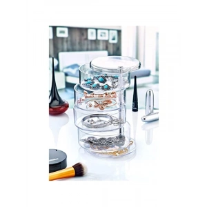 Dönebilen Akrilik Takı Organizeri, 4 Katlı, Şeffaf