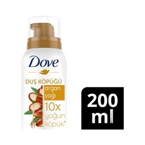 Dove Köpük Duş Jeli Argan Yağı 10 Kat Daha Yoğun Köpüğe Sahip Kremsi Formül, 200 mlx1