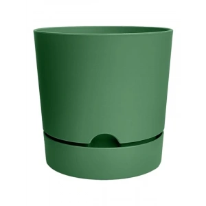 Drenajlı Plastik Çiçek Saksısı, 1 Adet, 3,3 Litre Kapasite, Yeşil Renk