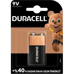 Duracell Alkalin 9 Volt Pil 6LR61/MN1604
