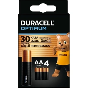 Duracell Optimum AA Pil (4lü paket), Alkalin Pil 1,5V, LR6 MX1500