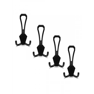 Duvar Montajlı Siyah Portmanto Vestiyer - 4 Adet