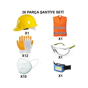 Ege Arge 26 Parça Baret Eldiven Şantiye Seti