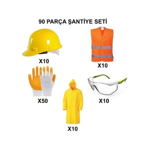 Ege Arge 90 Parça Baret Eldiven Şantiye Seti