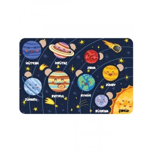 Eğitici Ahşap Puzzle Seti, Çocuklar İçin Gezegen Temalı