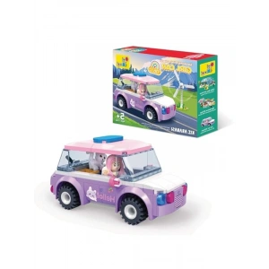 Eğitici Bloklar Kız Arabası - 136 Parça Yapı Seti