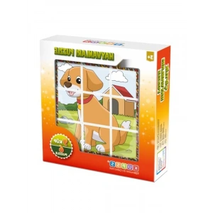 Eğitici Çiftlik Hayvanları 3D Puzzle - 9 Küp ve 6 Yapboz