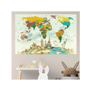 Eğitici Dünya Haritası Duvar Sticker, 70x105 cm