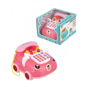 Eğitici Sesli ve Işıklı Oyuncak Telefon, Pembe Renkli İlk Telefon