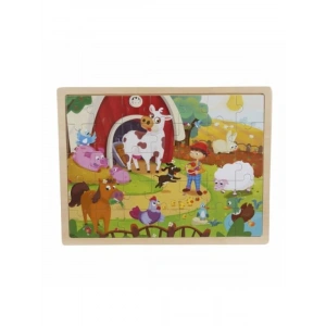 Eğitici Tahta Puzzle - 48 Parça Çiftlik Hayvanları