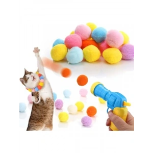 Eğlenceli İnteraktif Kedi Oyun Tabancası ve Peluş Top Seti