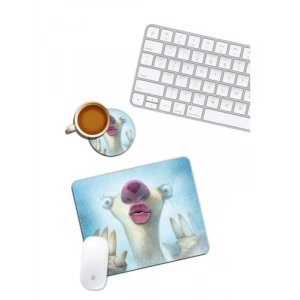 Eğlenceli Sid Temalı Mouse Pad ve Bardak Altlığı Seti