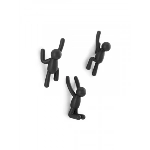 Eğlenceli ve Fonksiyonel Duvar Askısı, 3lü Set, Siyah