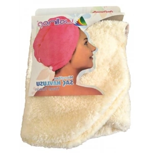 Ekran Renkli Saç Havlusu - Ekru