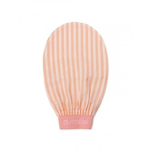 Ekru Zebra Desenli Peeling Eldiveni - %100 Floş İpek, Normal Ciltler için