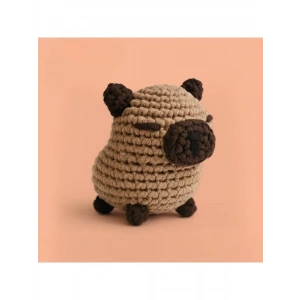 El Yapımı Amigurumi Kapibara Örgü Seti, Kahverengi