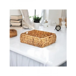 El Yapımı Hasır Bombeli Dekoratif Sepet - 37 x 30 x 12 cm