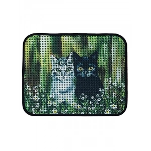 Elekli Desenli Kedi Tuvalet Önü Paspası, 60 x 45 cm