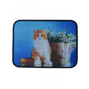 Elekli Desenli Kedi Tuvalet Önü Paspası (60 x 45 cm)