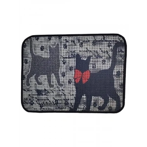 Elekli Desenli Kedi Tuvalet Önü Paspası 60 x 45 cm