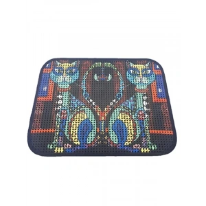 Elekli Desenli Kedi Tuvalet Önü Paspası, 60x45 cm