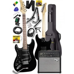 Elektro Gitar Seti - 50 WATT Bluetooth Şarjlı Amfi ve Kulaklık ile