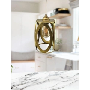 Endüstriyel Eskitme Metal Tekli Sarkıt Avize, Ayarlanabilir Yükseklik